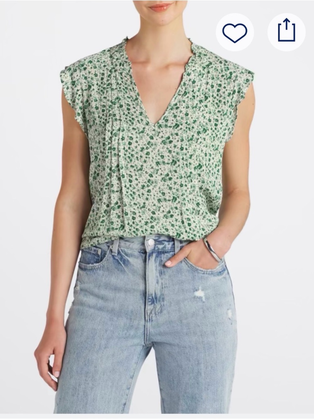NWOT Summer Flutter Sleeve Top Size Large Never Worn